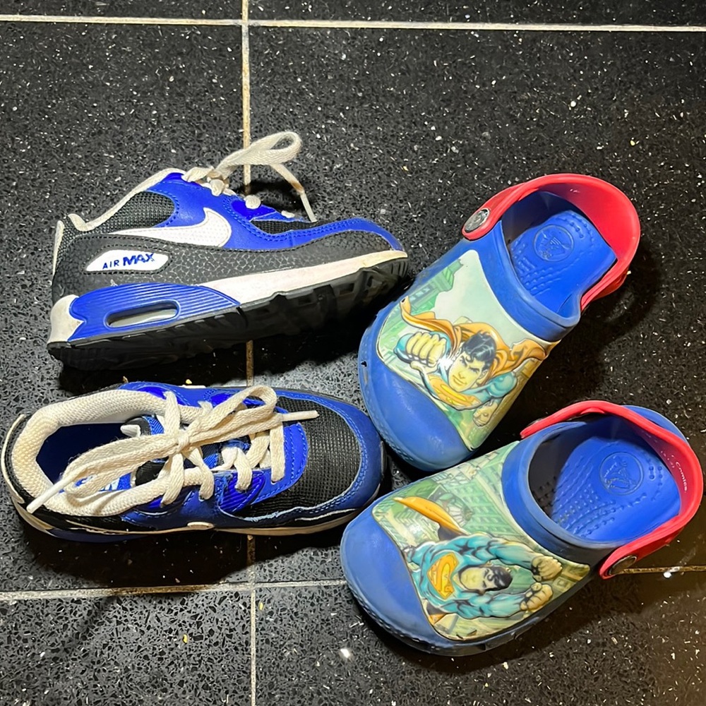 Toddler size 8 bundle: Nike Air Max & Superman Crocs
